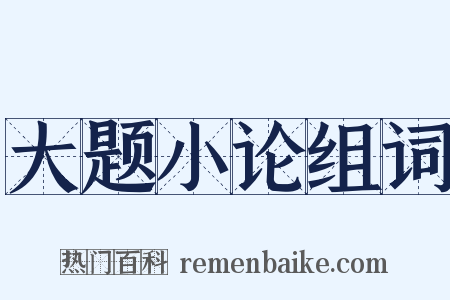 大题小论组词是什么意思的图片